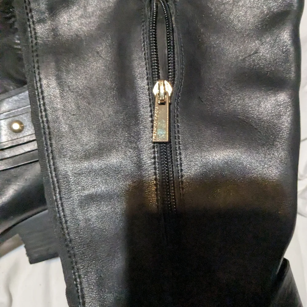 Vince Camuto Black Leather Over the Knee Boots 7.5 Beatrix